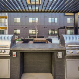 grills outside in a courtyard