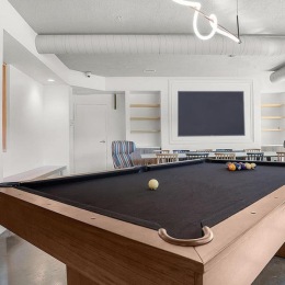 a pool table in a room